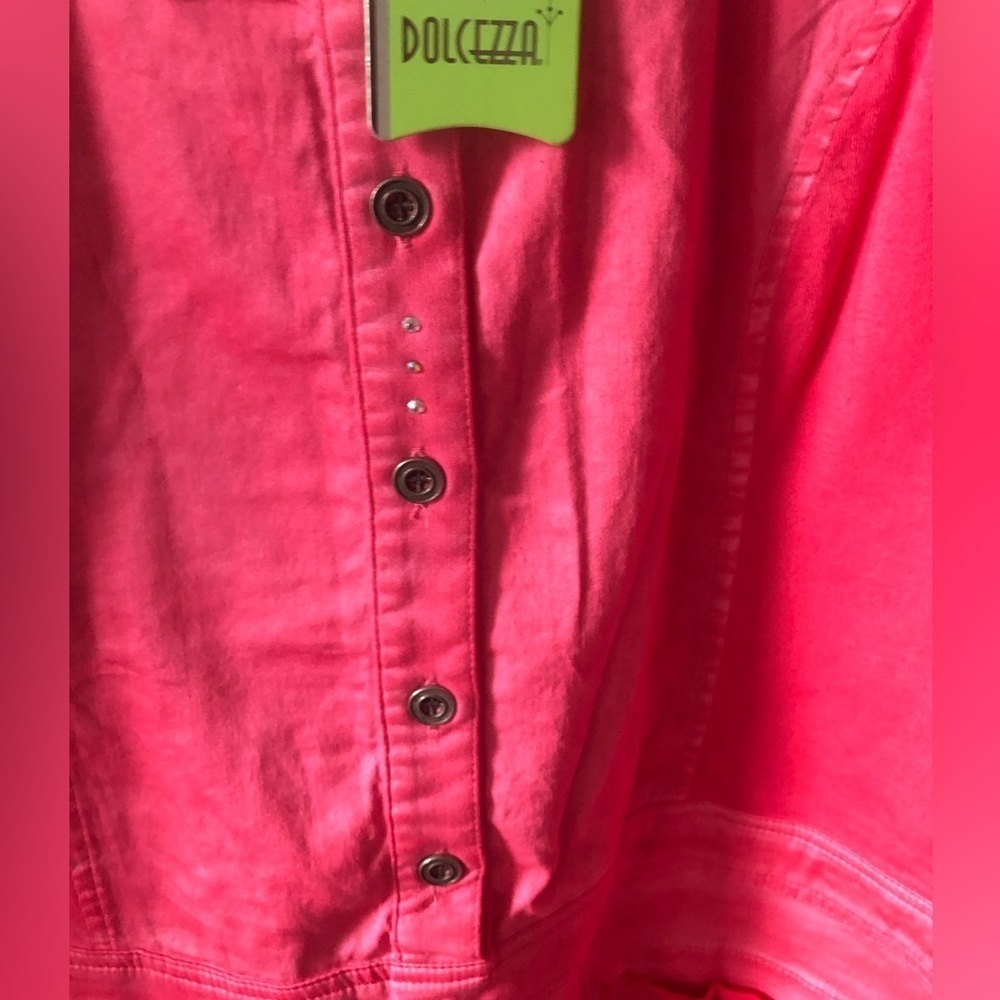 DOLCEZZA NWT candy-pink, cotton, art to wear dress - Picture 4 of 8